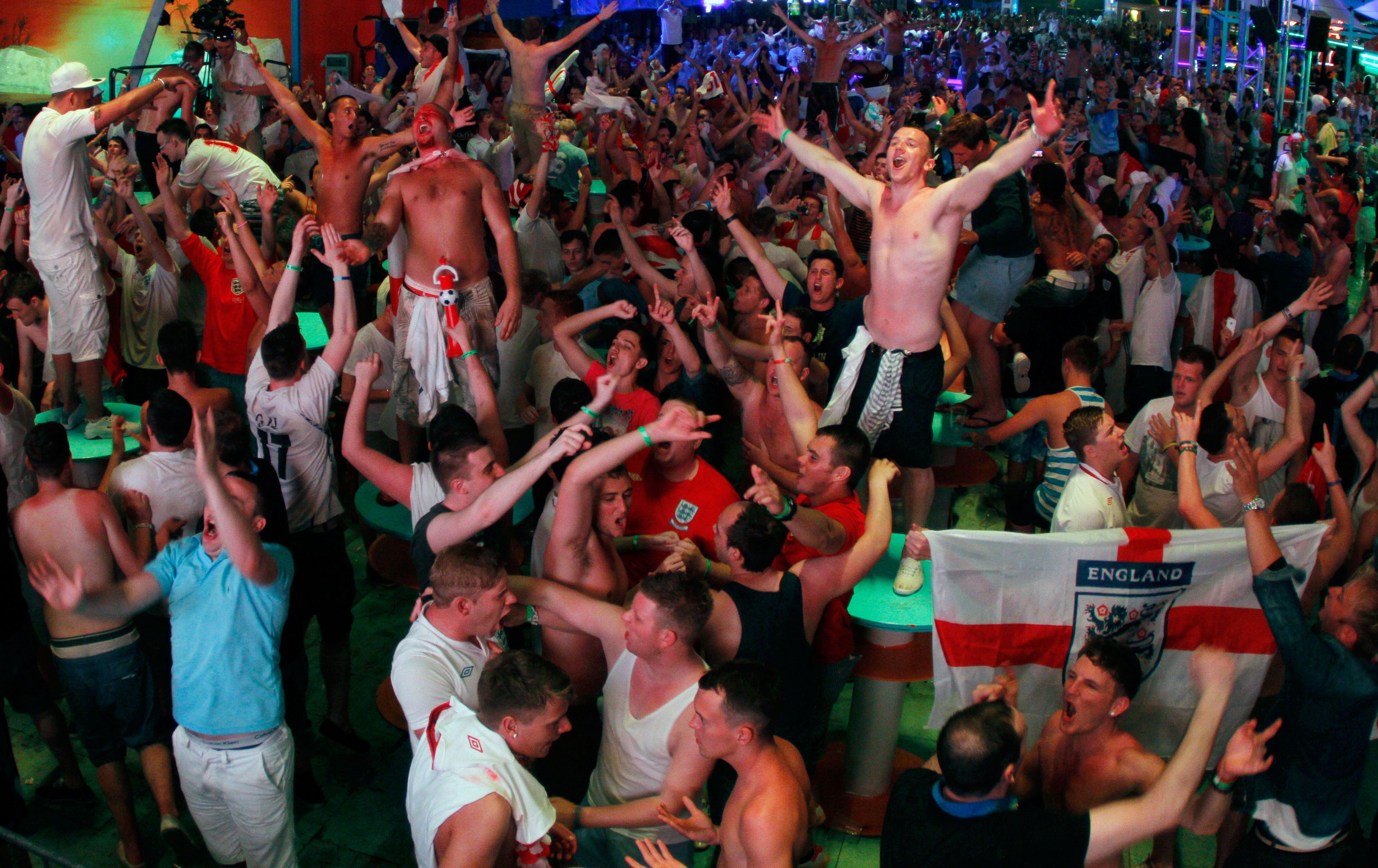 Extra police forces were flown in to Magaluf to prepare for England fans watching the Euros this summer