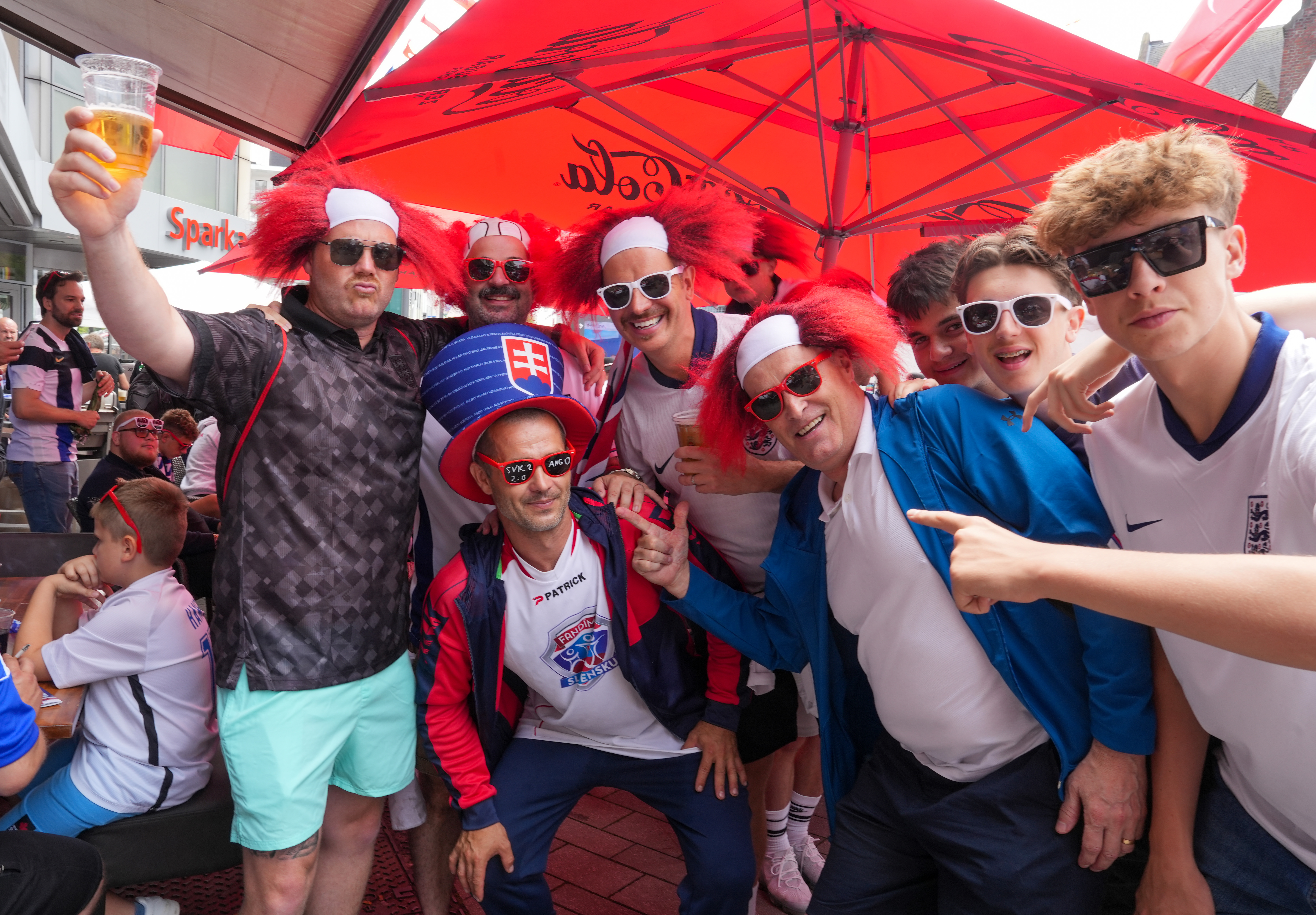 England fans shared a laugh with Slovakia supporters