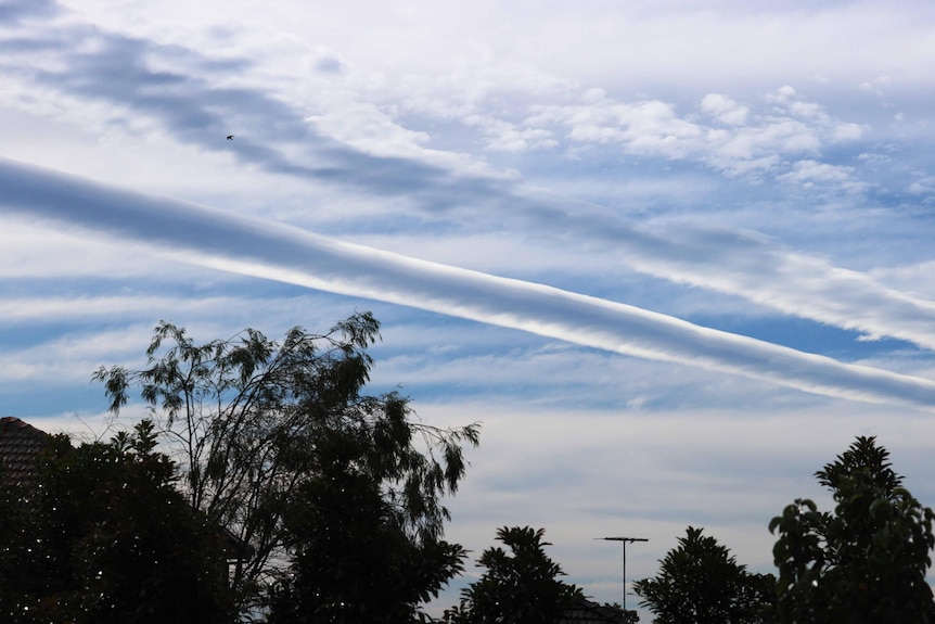 Roll clouds in the sky.