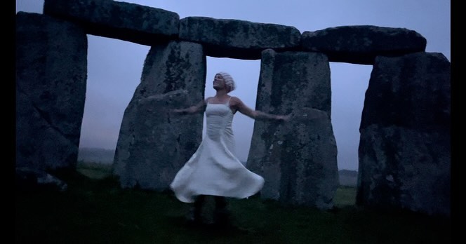 Pink shared pictures of her dancing around Stonehenge