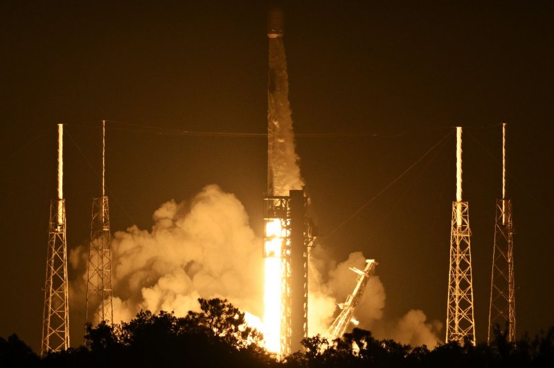 SpaceX on Friday aborted a launch of 22 more Starlink satellites into low-Earth orbit from Florida's Cape Canaveral Space Force Station. Two previous attempts Wednesday and Thursday were scrubbed. Photo by Joe Marino/UPI