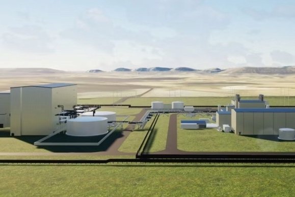 A digital rendering of the Natrium Advanced Reactor Demonstration Project illustrates how the new site being constructed in Wyoming will appear after completion. Illustration courtesy of Bechtel