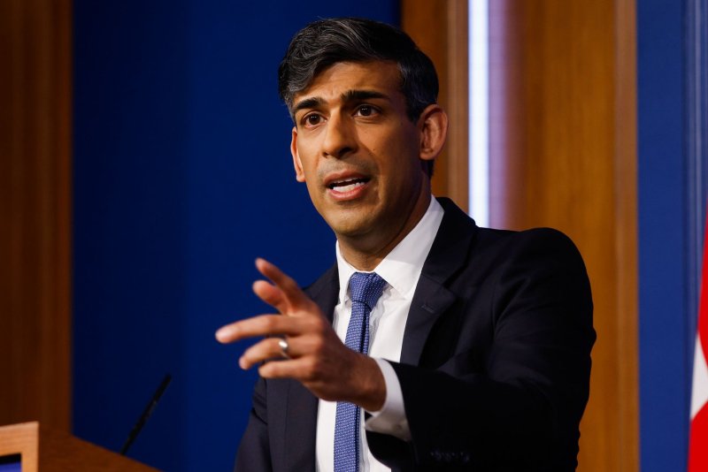 A security officer for British Prime Minister Rishi Sunak has been arrested for allegedly placing bets about the timing of Britain's general election, which Sunak recently announced has been scheduled for July 4. File Photo by Jason Alden/POOL/EPA-EFE