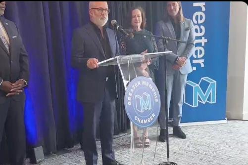 Greater Memphis Chamber of Commerce President Ted Townsend announced Wednesday that Elon Musk's xAI plans to build the world's largest supercomputer in Memphis. Townsend said the multibillion dollar project is the largest capital investment by a new-to-market company in the city's history. Screen grab photo courtesy of Greater Memphis Chamber of Commerce