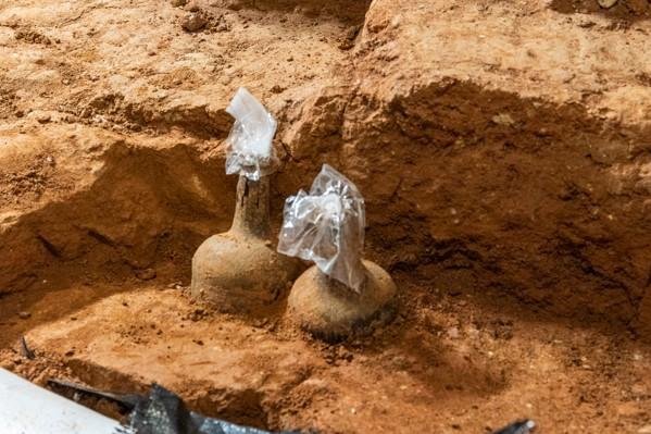 Excavators unearthed 35 bottles filled with cherries and liquid in a cellar at Mount Vernon, the home of the first U.S. President George Washington. Courtesy of: Mount Vernon Ladies' Association