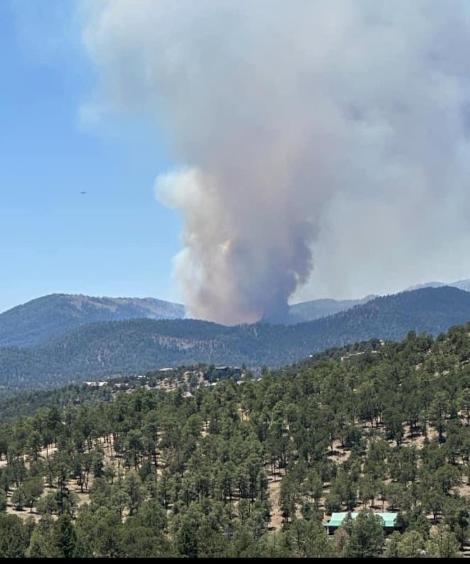 The South Fork fire was discovered burning on Mescalero Tribal land at 9 a.m. Monday. It has since grown to more than 15,00 acres. Photo courtesy of New Mexico state Rep. Harlan Vincent/Facebook