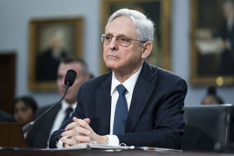 Attorney General Merrick Garland speaks during a House Appropriations Subcommittee on Commerce, Justice, Science, and Related Agencies hearing on the Justice Department's fiscal year 2025 budget request at the U.S. Capitol in Washington, D.C., on April 16. File Photo by Bonnie Cash/UPI