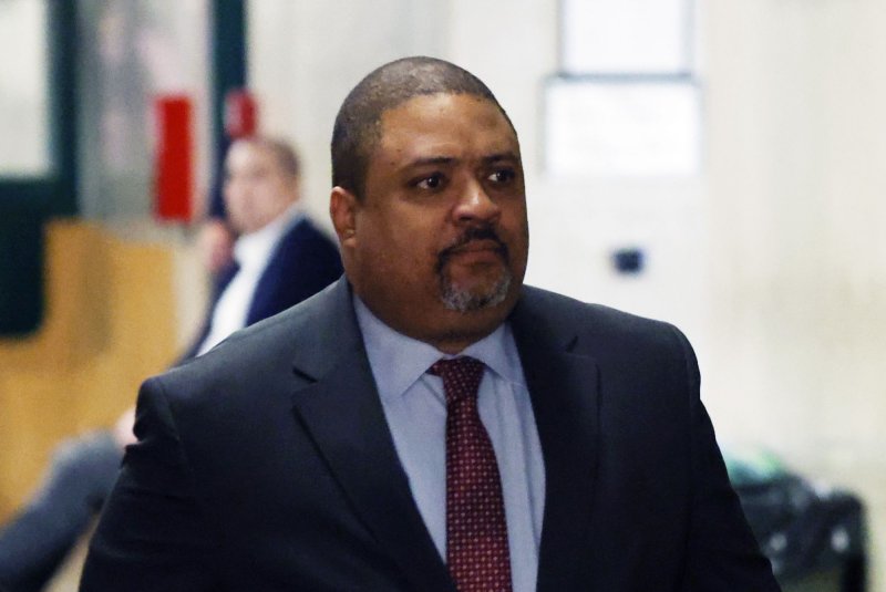 Manhattan District Attorney Alvin Bragg Jr. on Tuesday announced the indictment and arrest of Hayden Espinosa for allegedly using contraband cell phones and a Telegram account to sell illegal guns and gun parts while serving time in a federal prison in Louisiana. File Photo by John Angelillo/UPI