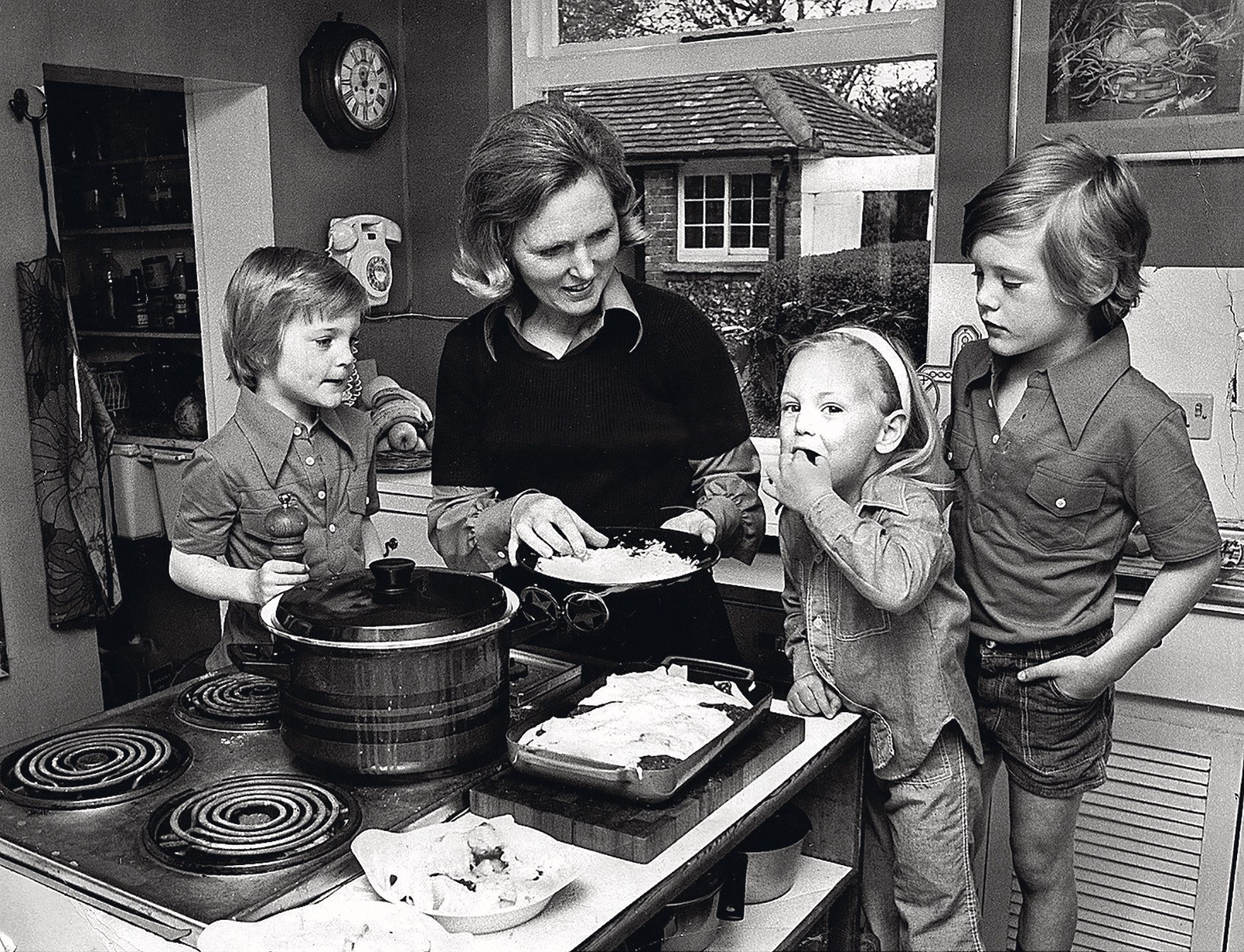  Mary Berry pictured with her children Annabel, Thomas and William