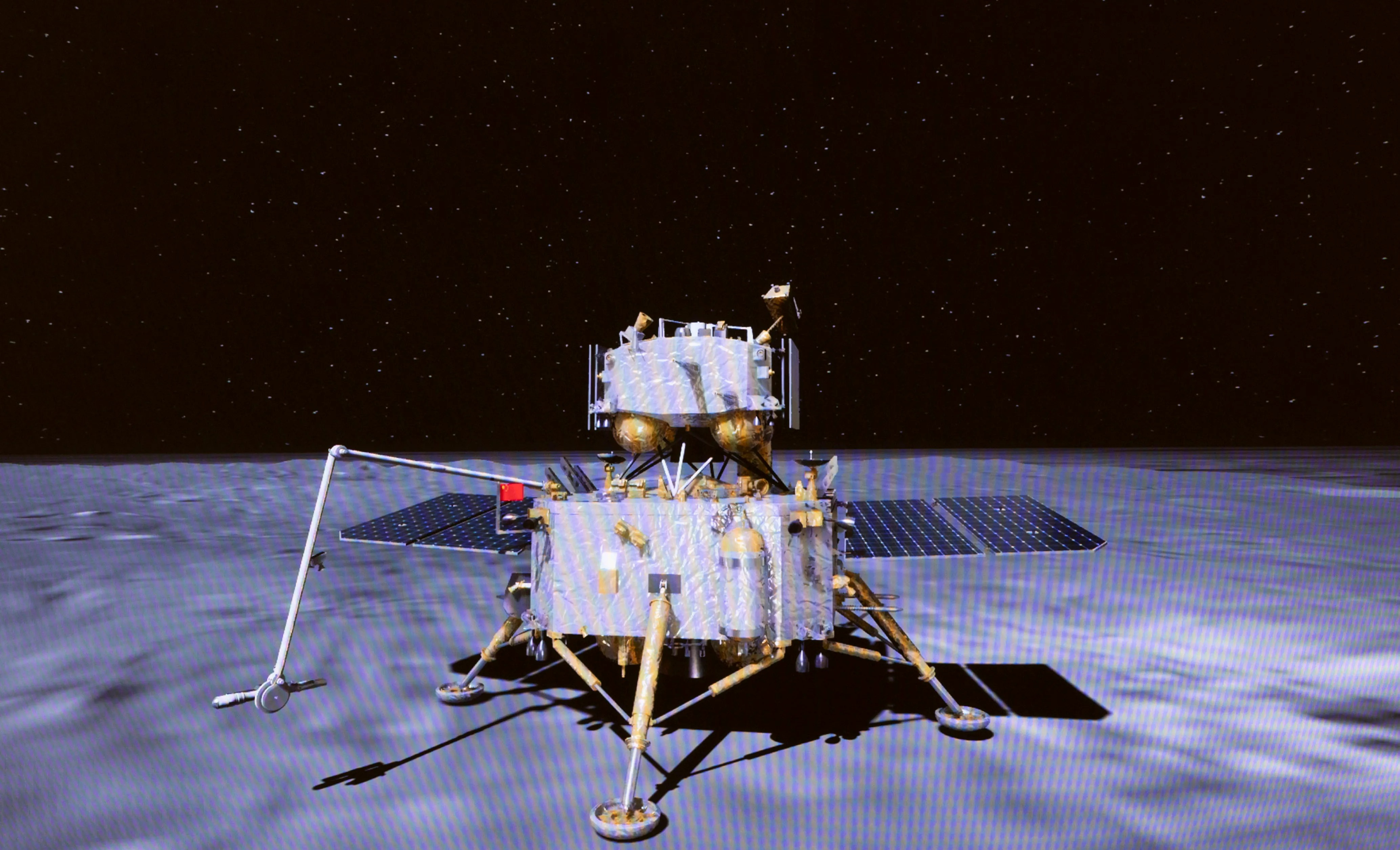 A view of the lander-ascender taken from the ‘mobile camera’ carried by the Chang’e-6 probe after it landed on the moon's surface