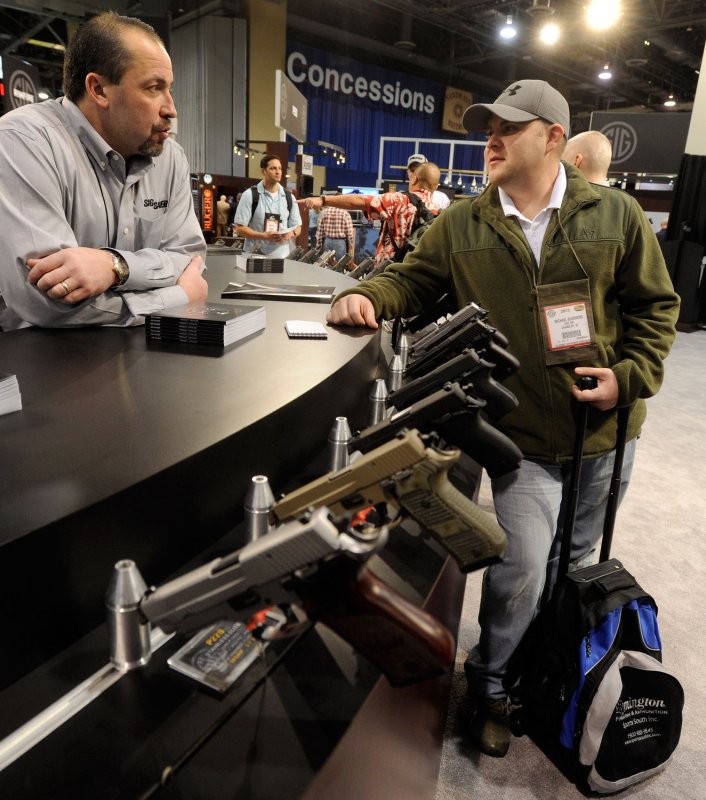 A federal judge on Wednesday blocked the Biden administration from enforcing a new rule in four states that sough to close the so-called gun show loophole. File Photo by David Becker/UPI