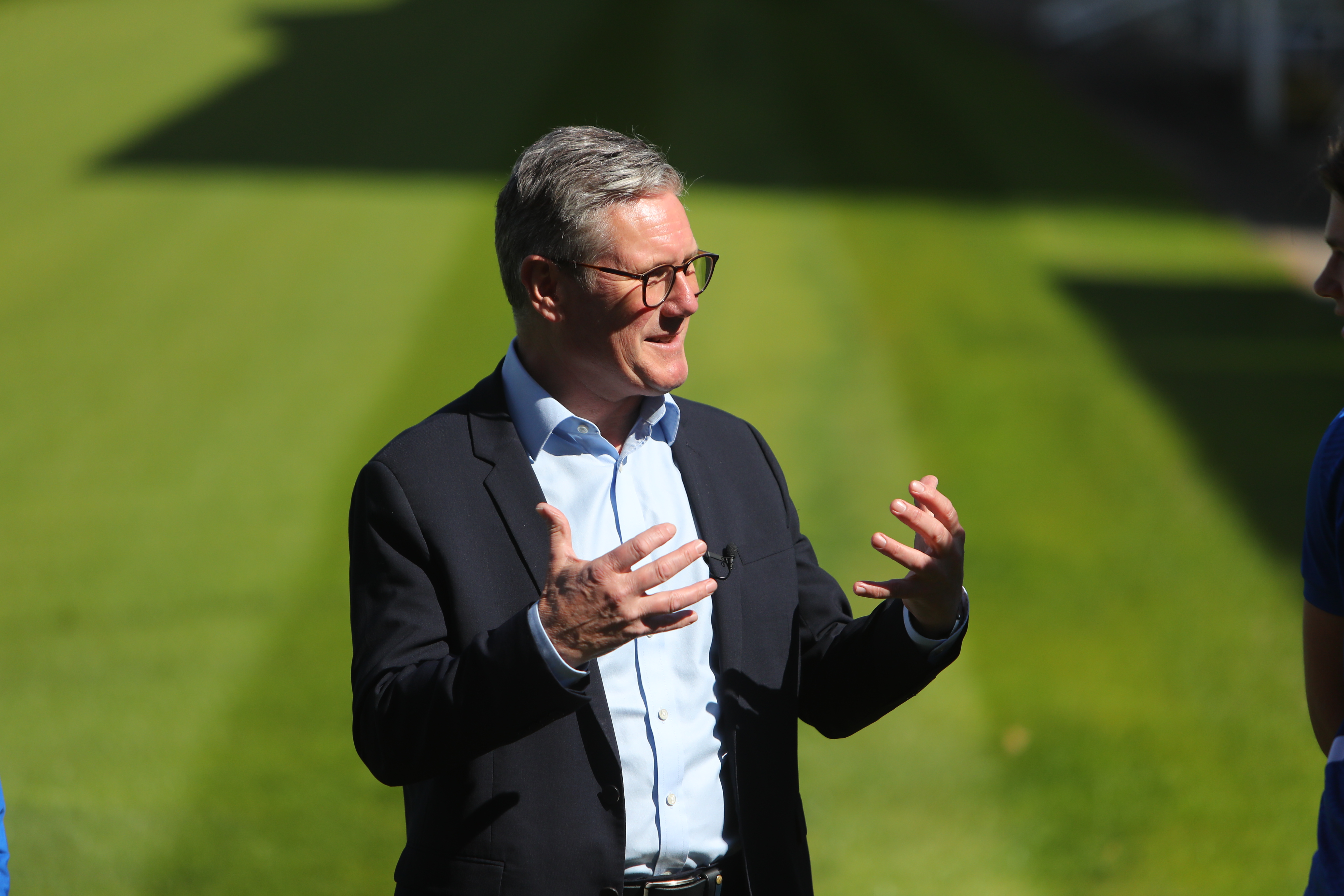 The Labour leader was at  Bristol Rovers FC during a general election campaign event