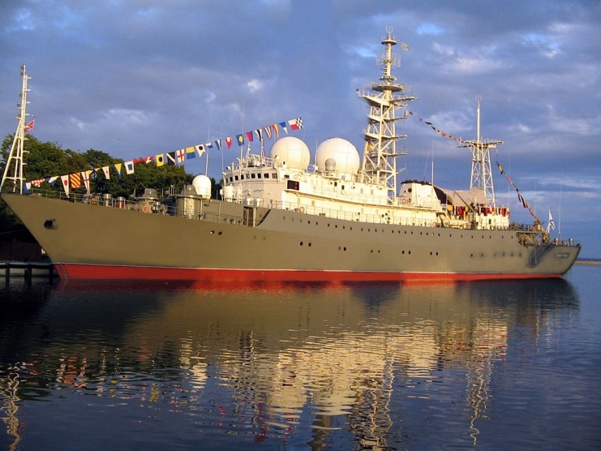 The Russian spy ship Vasily Tatishchev was spotted in the Baltic Sea region