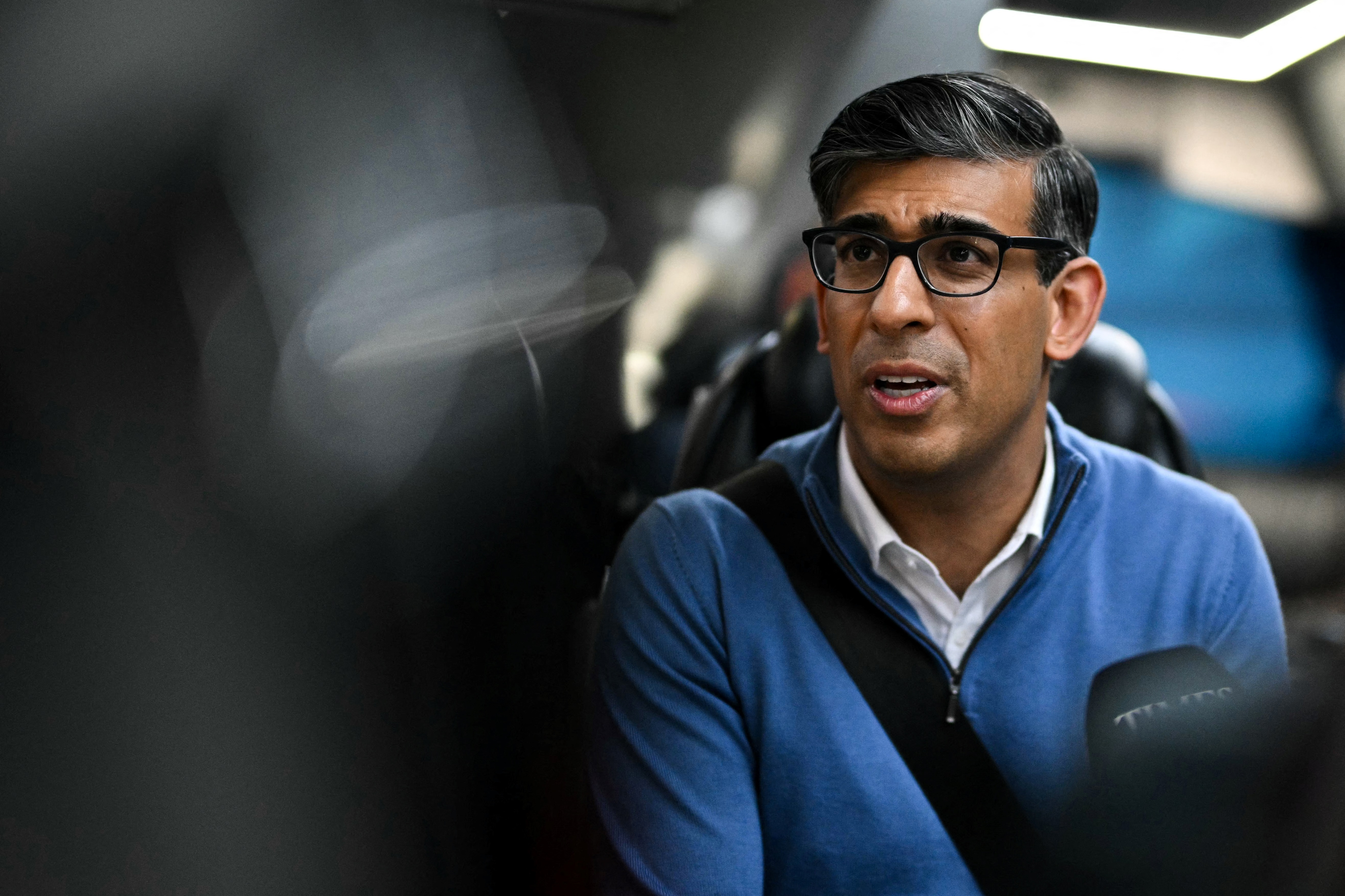 Rishi Sunak was speaking to reporters on the Tory battle bus this morning