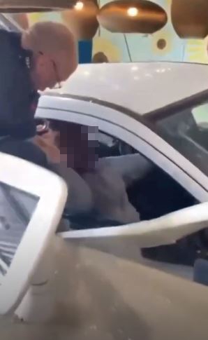 A man screamed 'what's going on' as he was arrested by cops