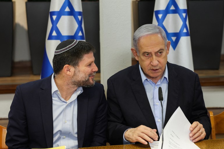 Israeli Prime Minister Benjamin Netanyahu and Minister of Finance Bezalel Smotrich