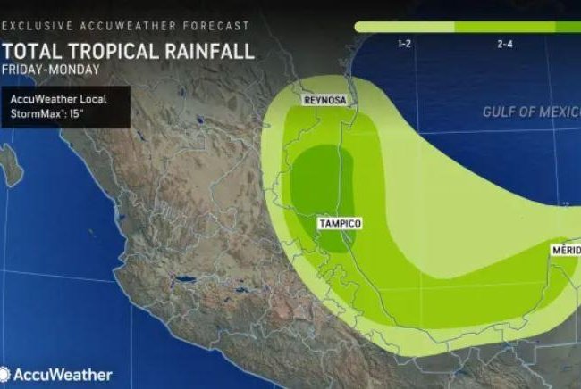 Tropical rainfall predictions by Accuweather.com.