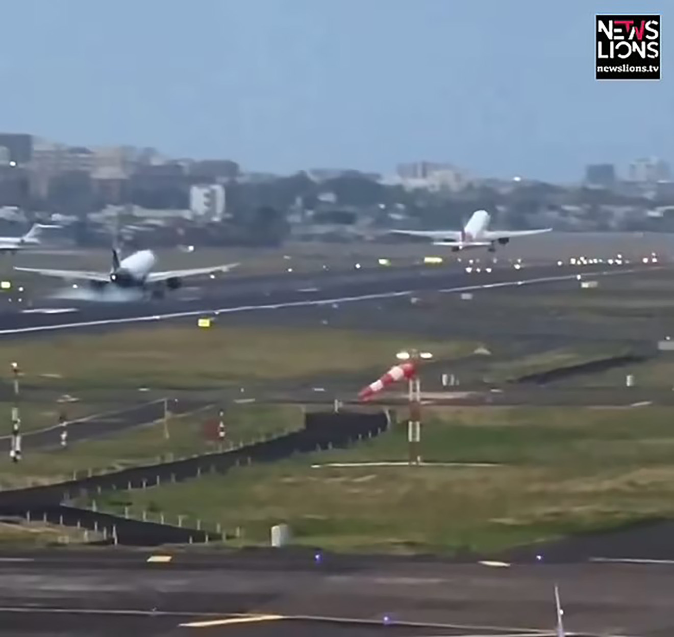 The two planes were within seconds of smashing into each other on the runway