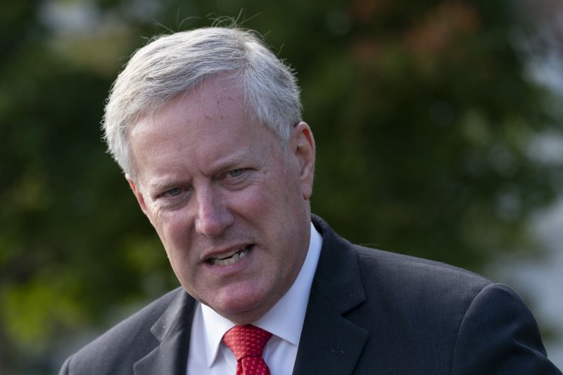 Former White House Chief of Staff Mark Meadows is accused of working with the Donald Trump's 2020 campaign to submit fake electors claiming Trump had won Arizona. File Pool Photo by Chris Kleponis/UPI