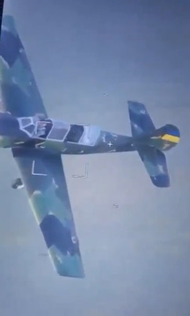 Dramatic video taken from a Russian drone shows a Ukrainian Yak-52 hunting it down