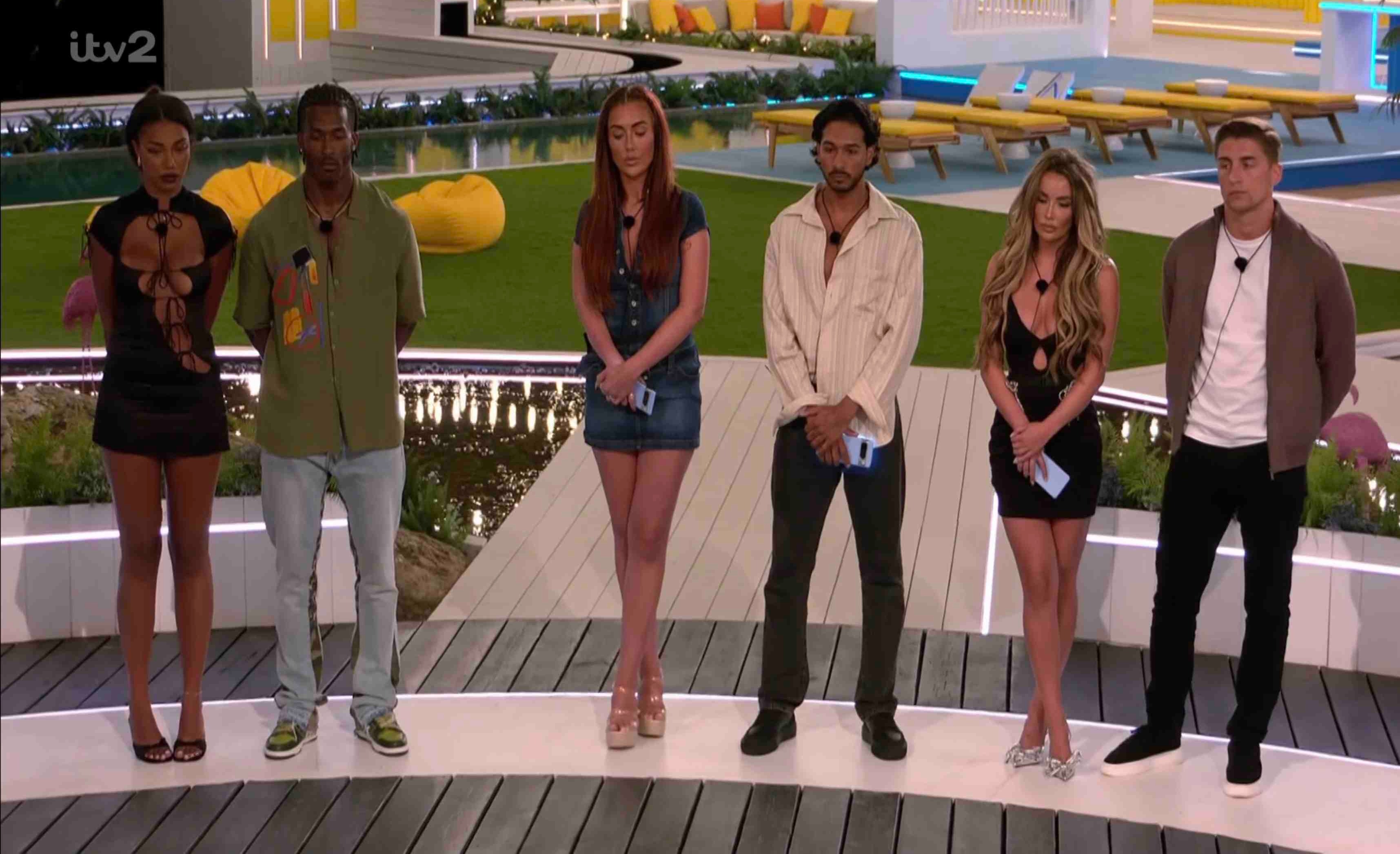 Three couples were told they were at risk of going home in the latest Love Island eviction