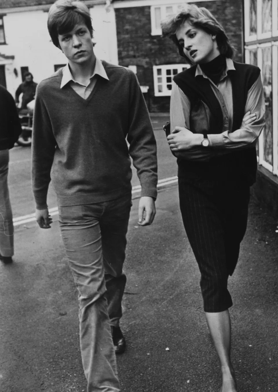 Charles Spencer out walking with his sister, then Lady Diana Spencer, in 1980