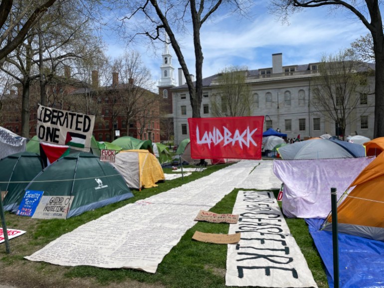 The encampment at Harvard University lasted for three weeks. [Courtesy of Shraddha Joshi]