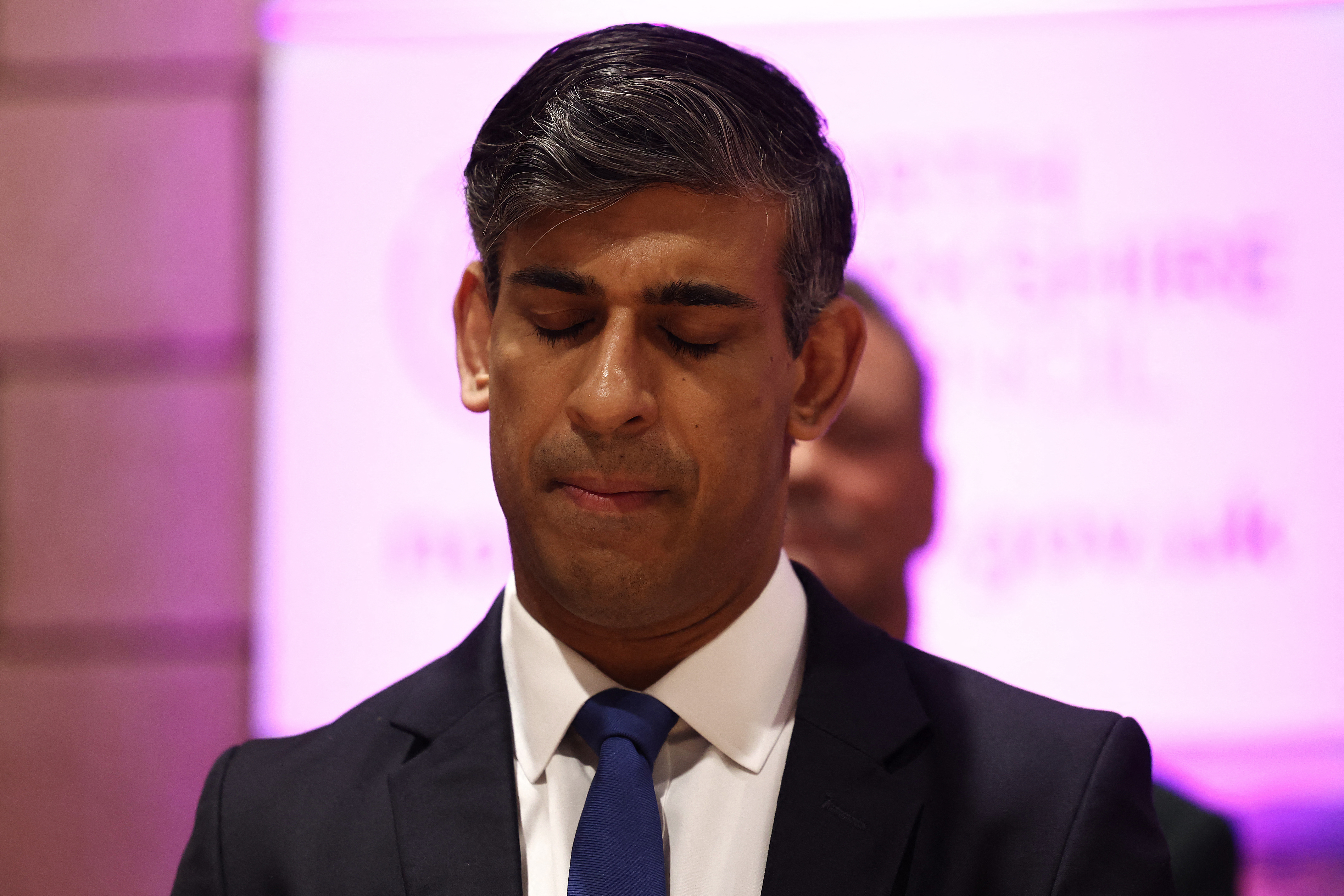 But Rishi Sunak cut a dejected figure as he conceded defeat to the opposition