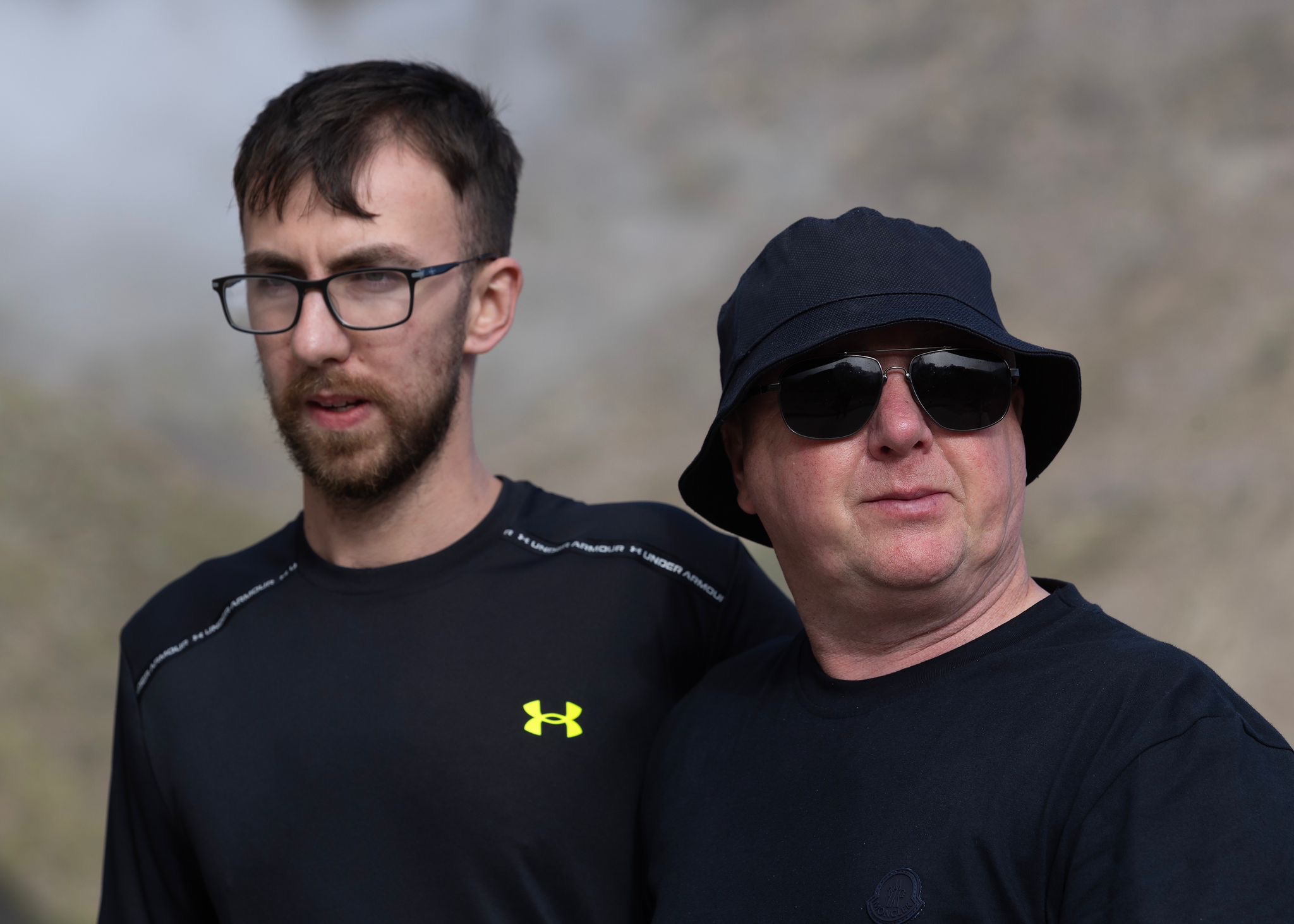 Jay Slater’s father Warren Slater (left) and his brother Zak visited Masca Village Ravine the area where the teenager was last seen