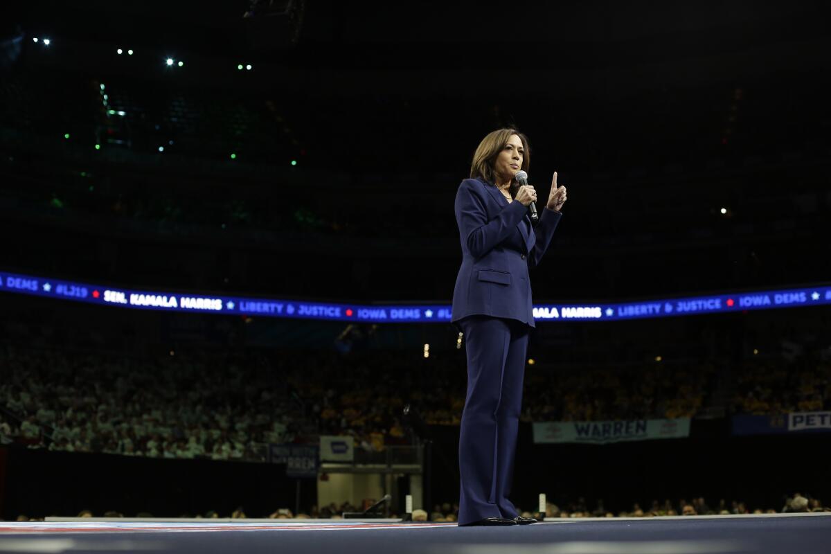 Kamala Harris delivers a speech