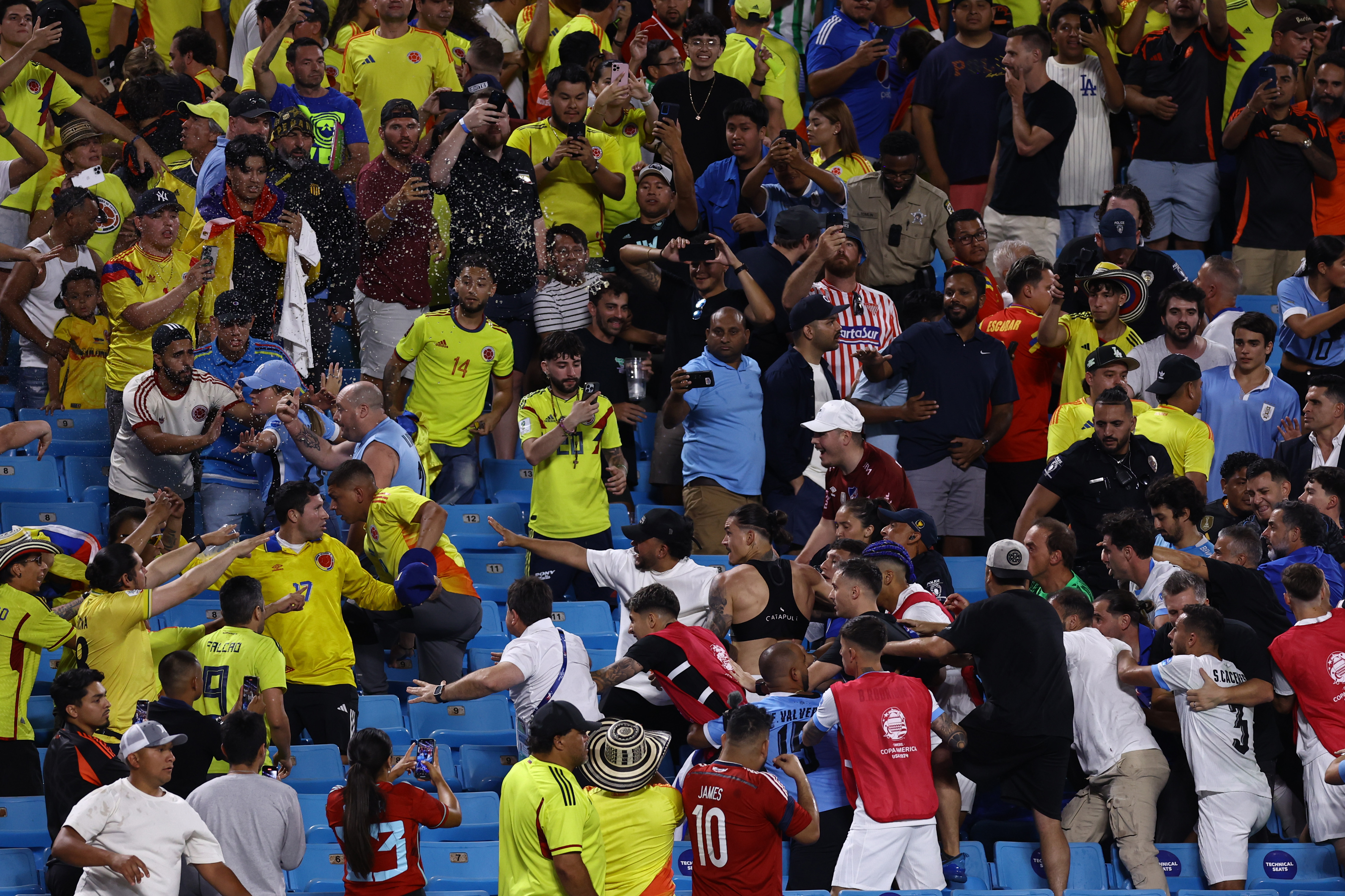 Fights broke out in the stands after the semi-final came to an end