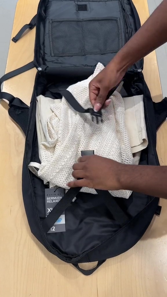 They also showed what the bag looked like when they popped a jumper inside