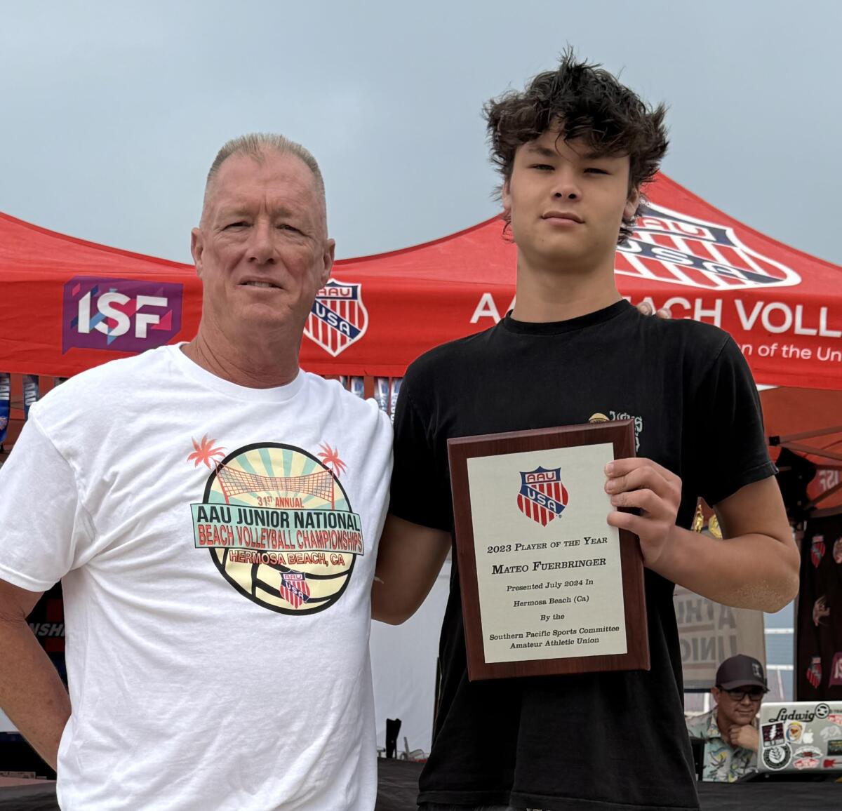 Mateo Fuerbringer of Mira Costa is 2023 presented AAU Beach Volleyball National Player of the Year.