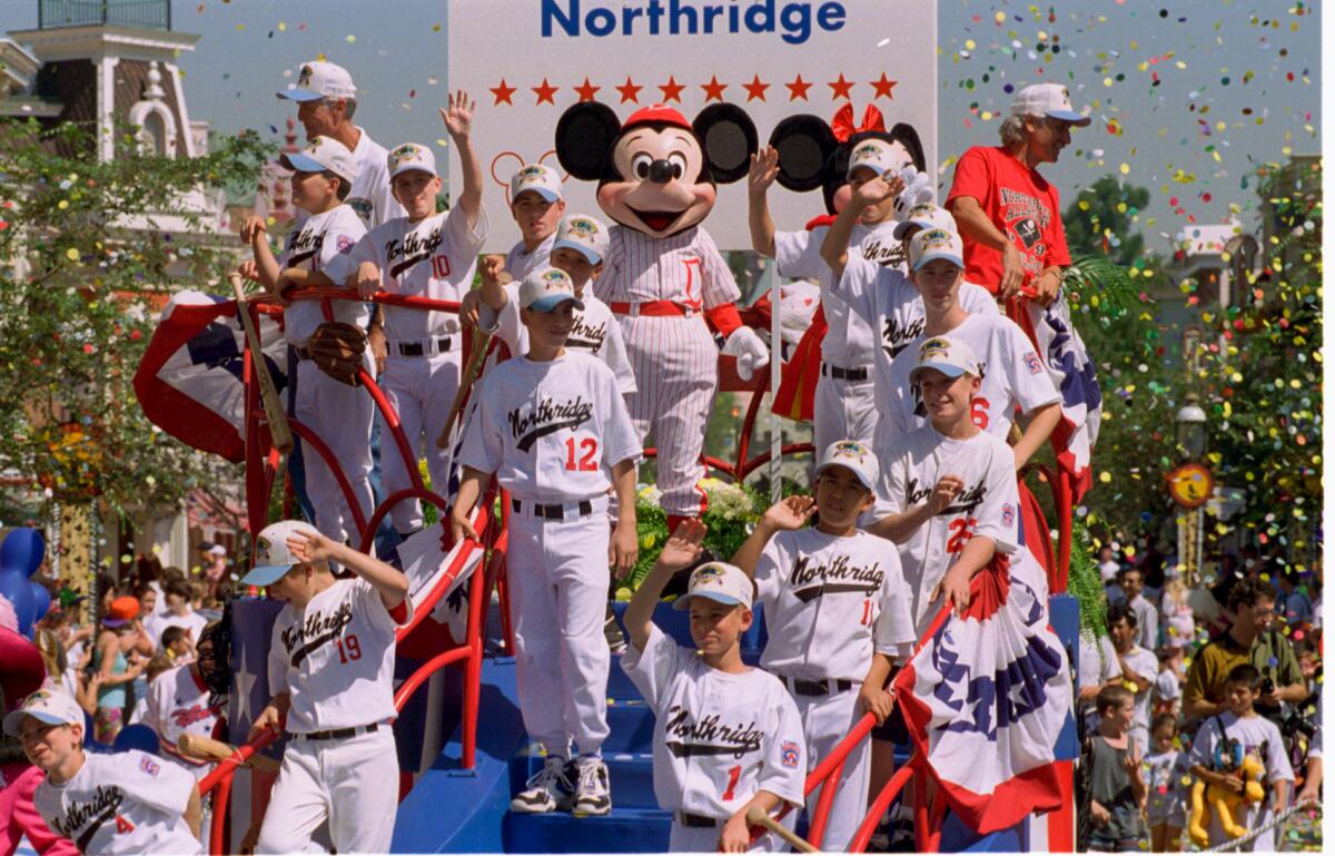 The Northridge Little League All-Star team in 1994 was honored with a ticker-tape parade down Disneyland's Main Street.