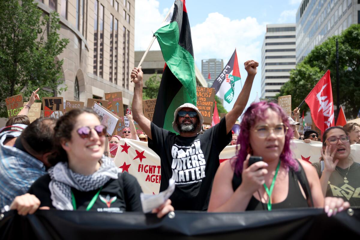 Protesters at the Republican National Convention in Milwaukee.