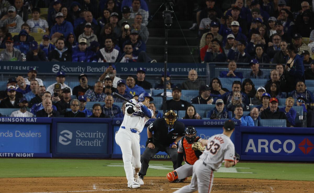 An Arco ad visible at Dodger Stadium.