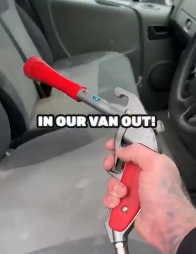 The video shows the professionals meticulously digging into every corner of the van