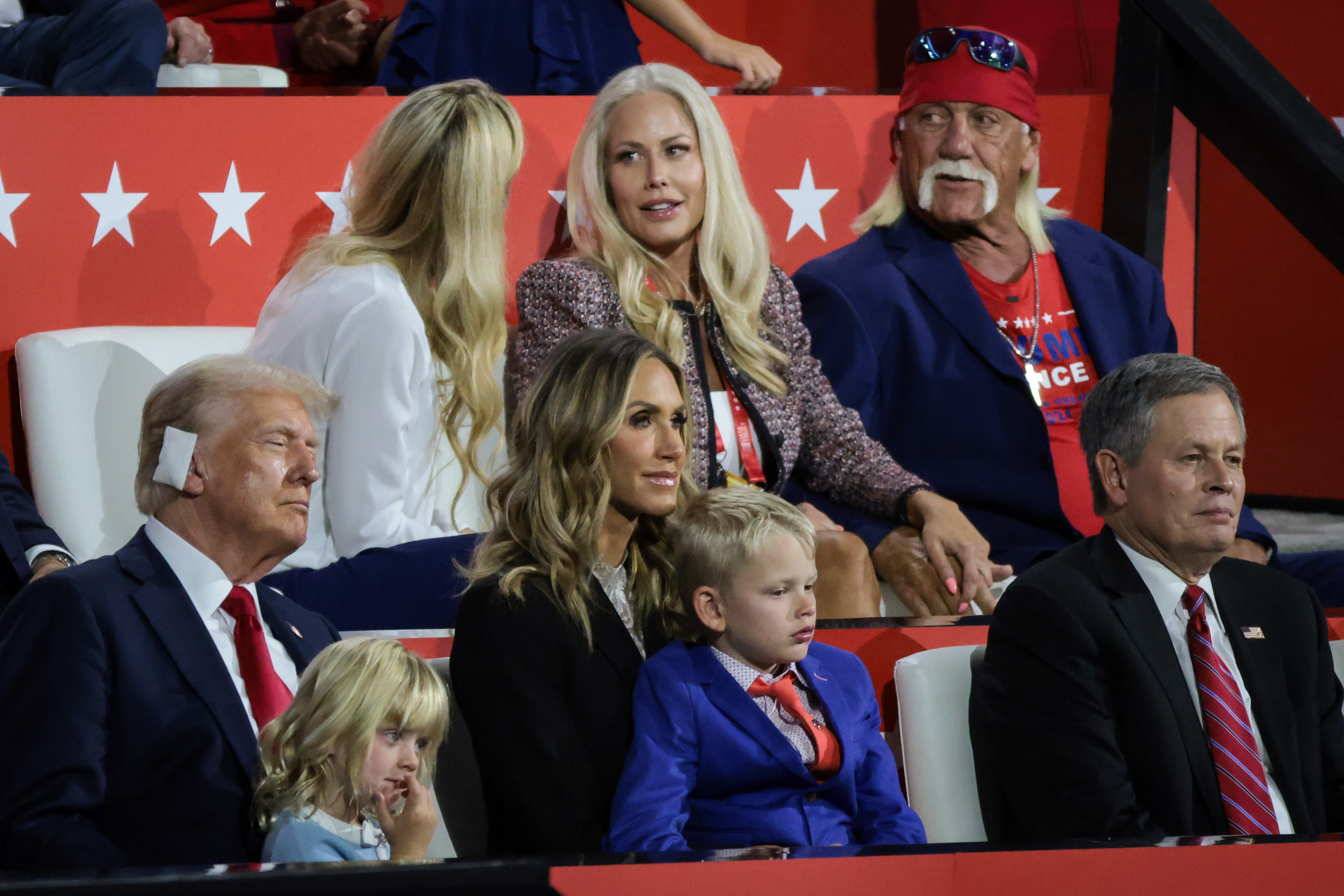 Hogan and his wife, Sky Daily, sat in Trump's VIP family box