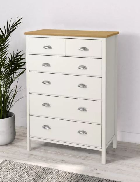 The 'Padstow 6 Drawer Chest' was originally £499 and is now £349.30