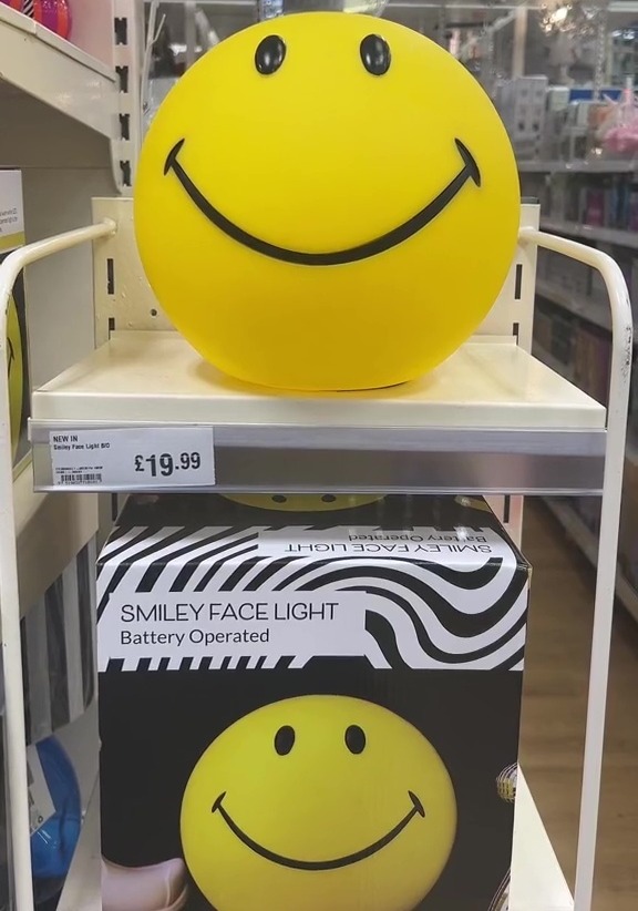 Including this smiley face lamp for just £19.99