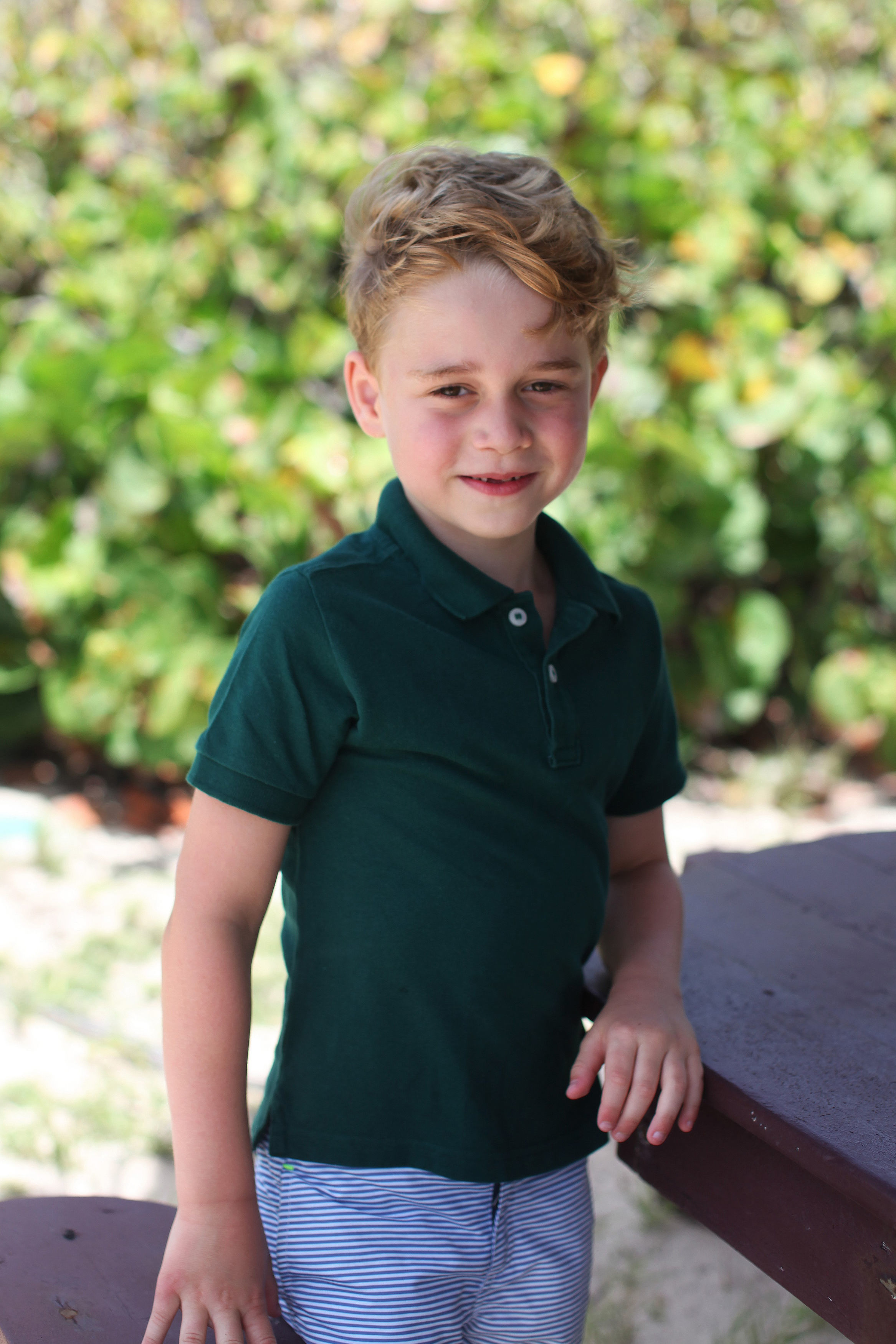 This photo was released of Prince George for his sixth birthday and was taken during his stay