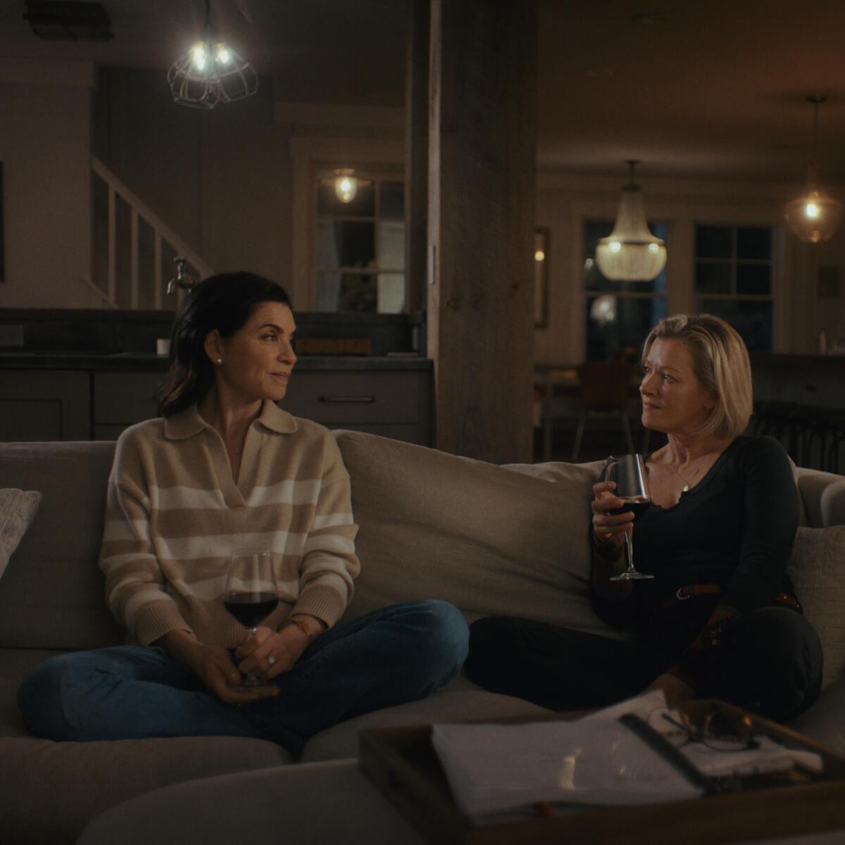 Julianna Margulies and Gretchen Mol in Edward Burns' "Millers in Marriage."