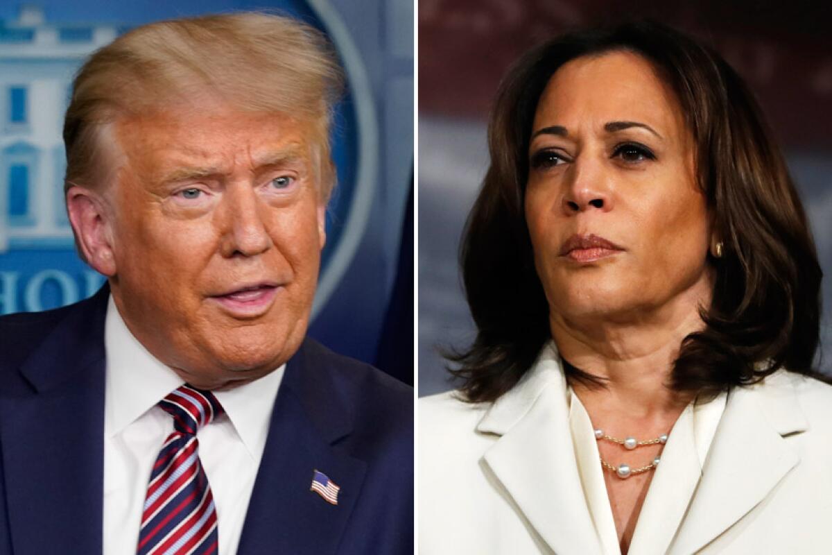 Donald Trump and Kamala Harris