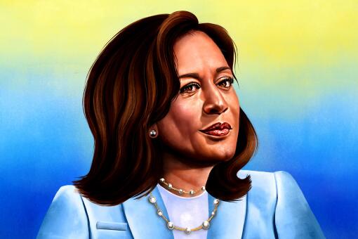 Illustration of Kamala Harris.