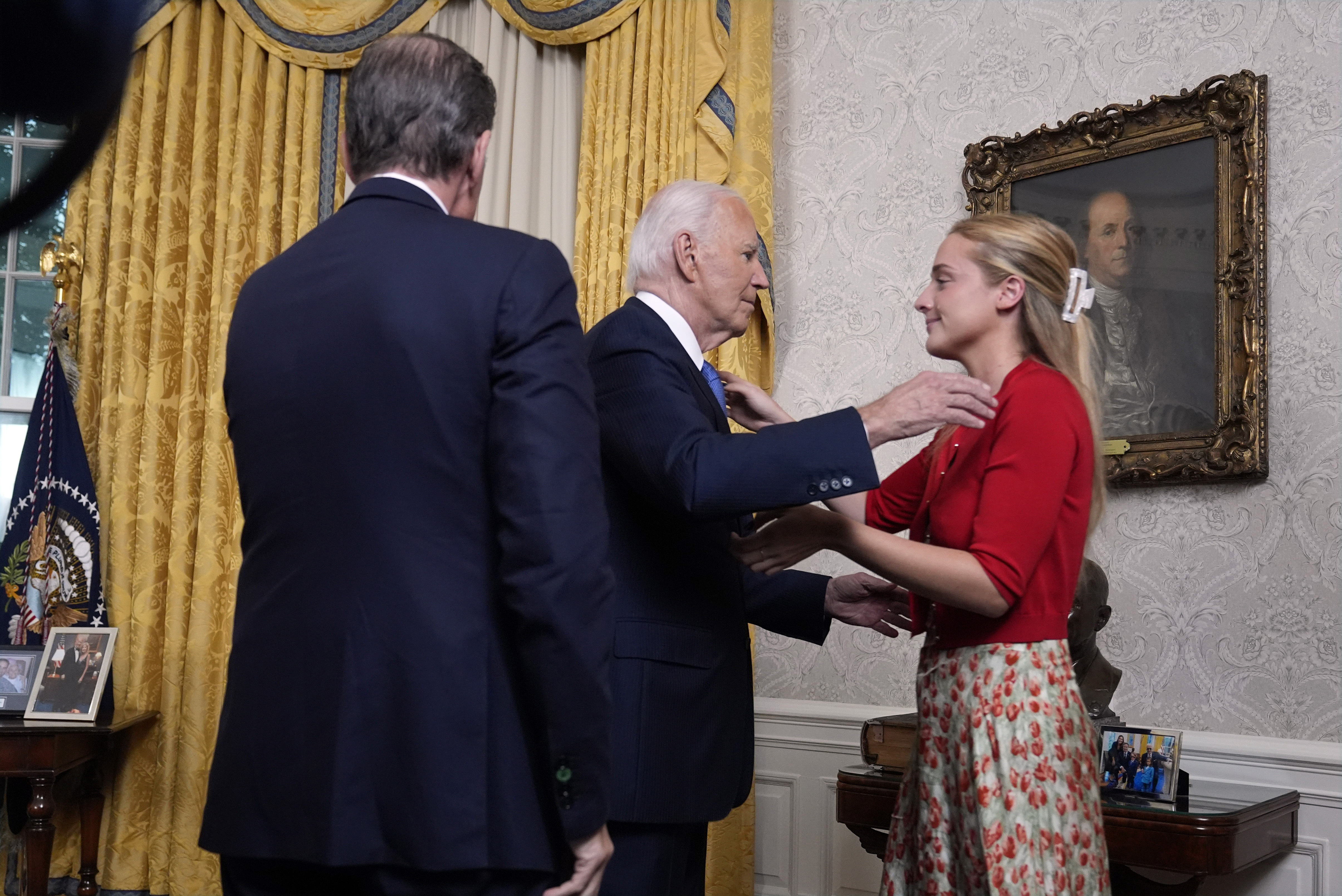 Biden's family was present at the Oval Office while he gave his speech