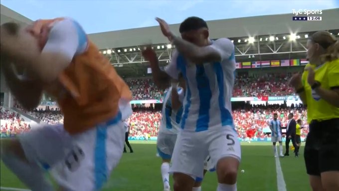 Some supporters even marched on the pitch and missiles were thrown leaving the South American Olympic squad ducking and diving to escape