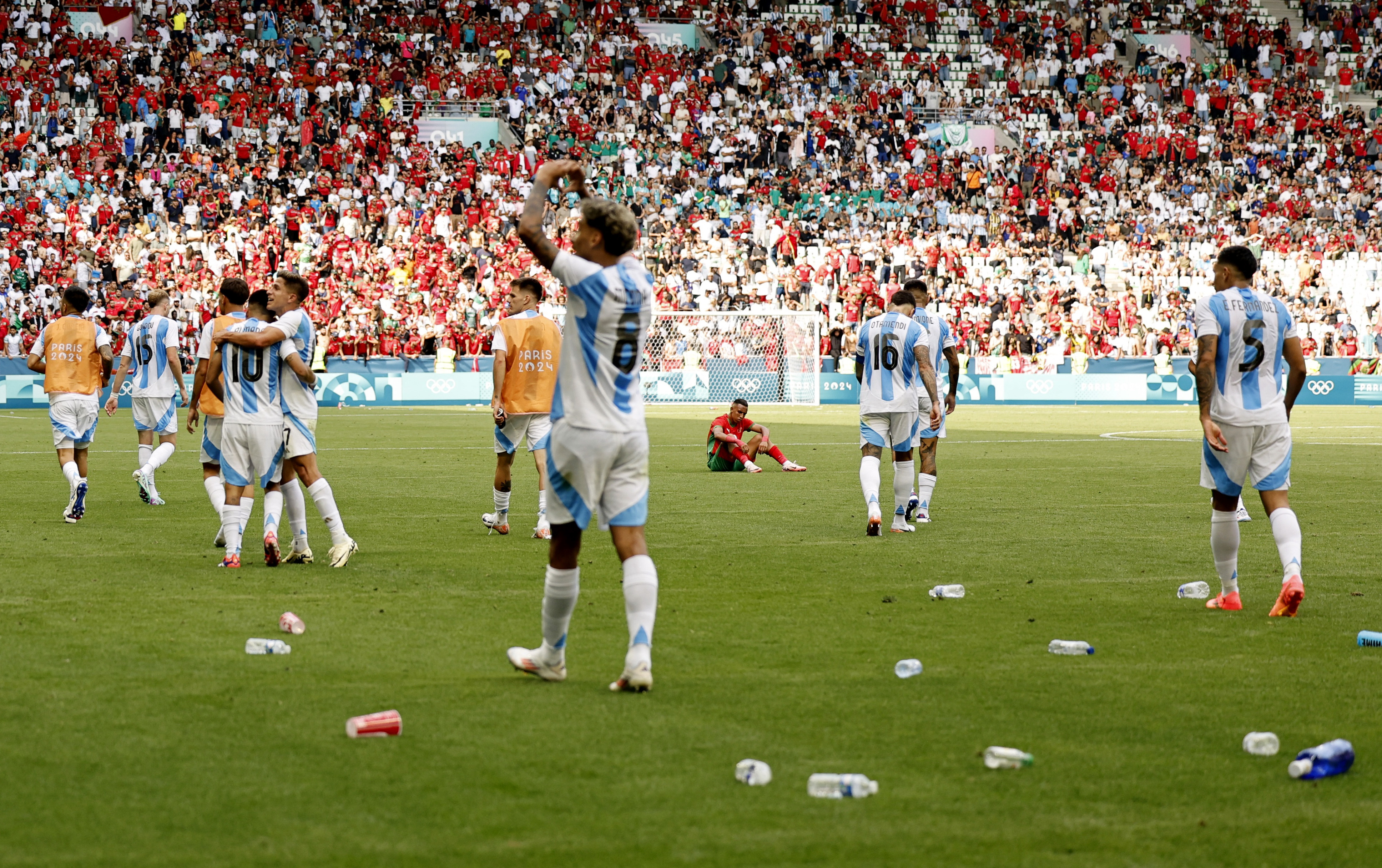 Argentina players were lucky to avoid injury in the shameful scenes