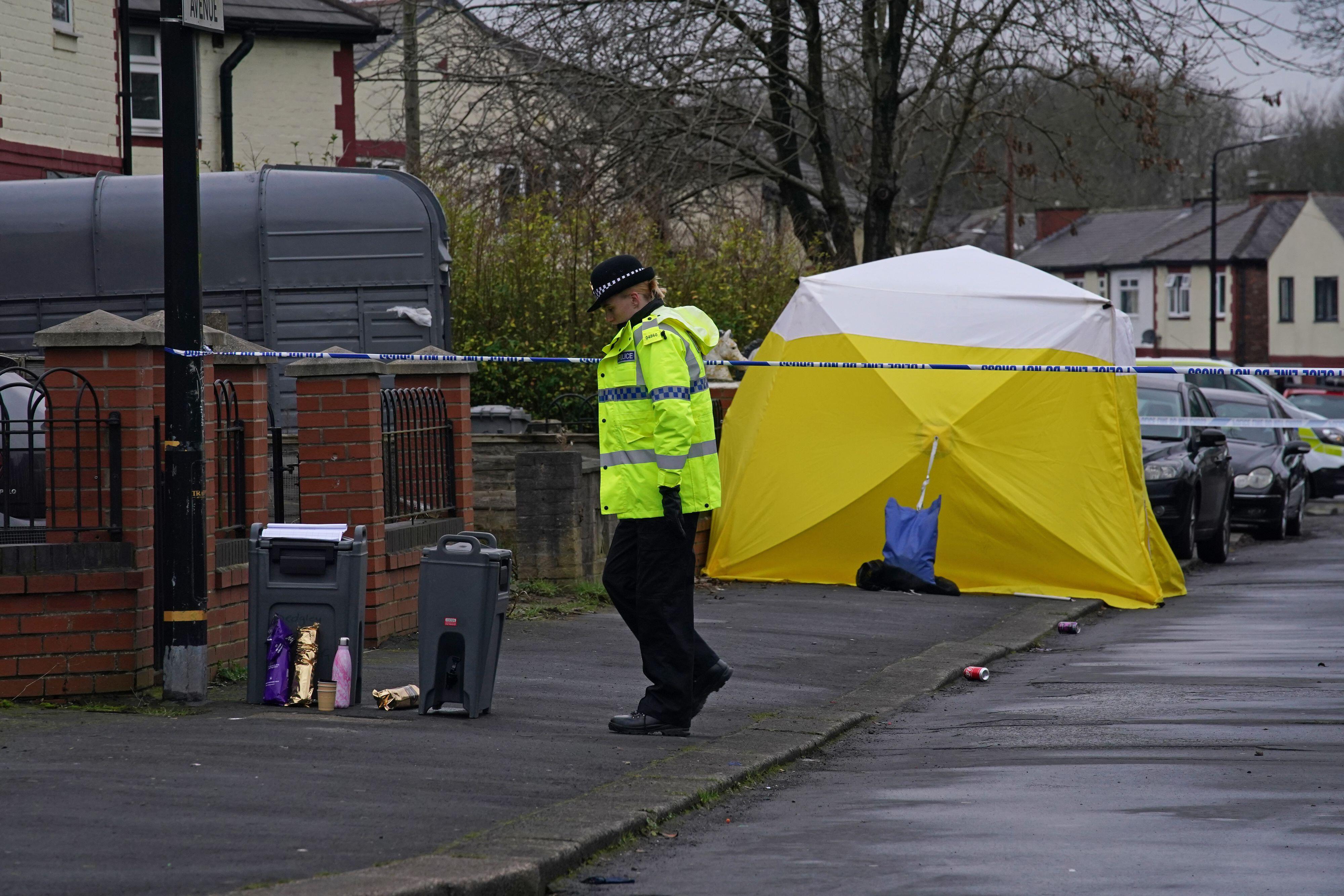 The scene in Stretford after Kennie's murder