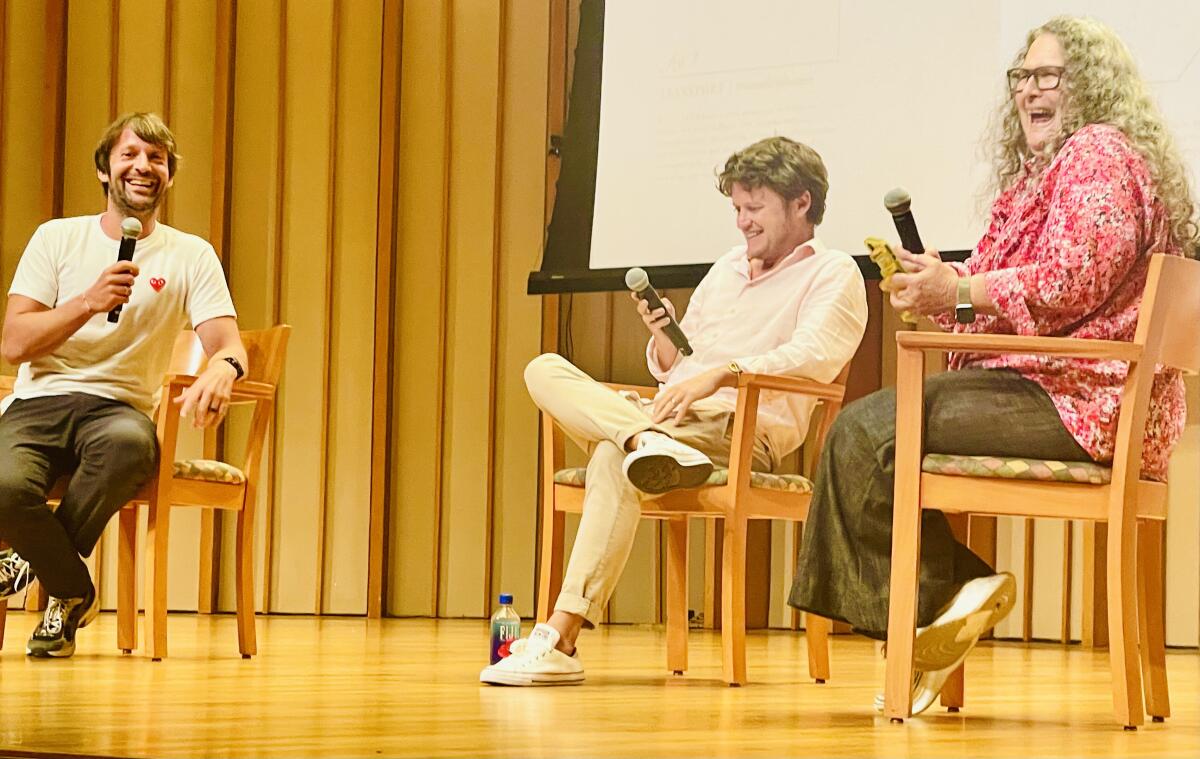 From left, chef René Redzepi, author Matt Goulding and radio host Evan Kleiman