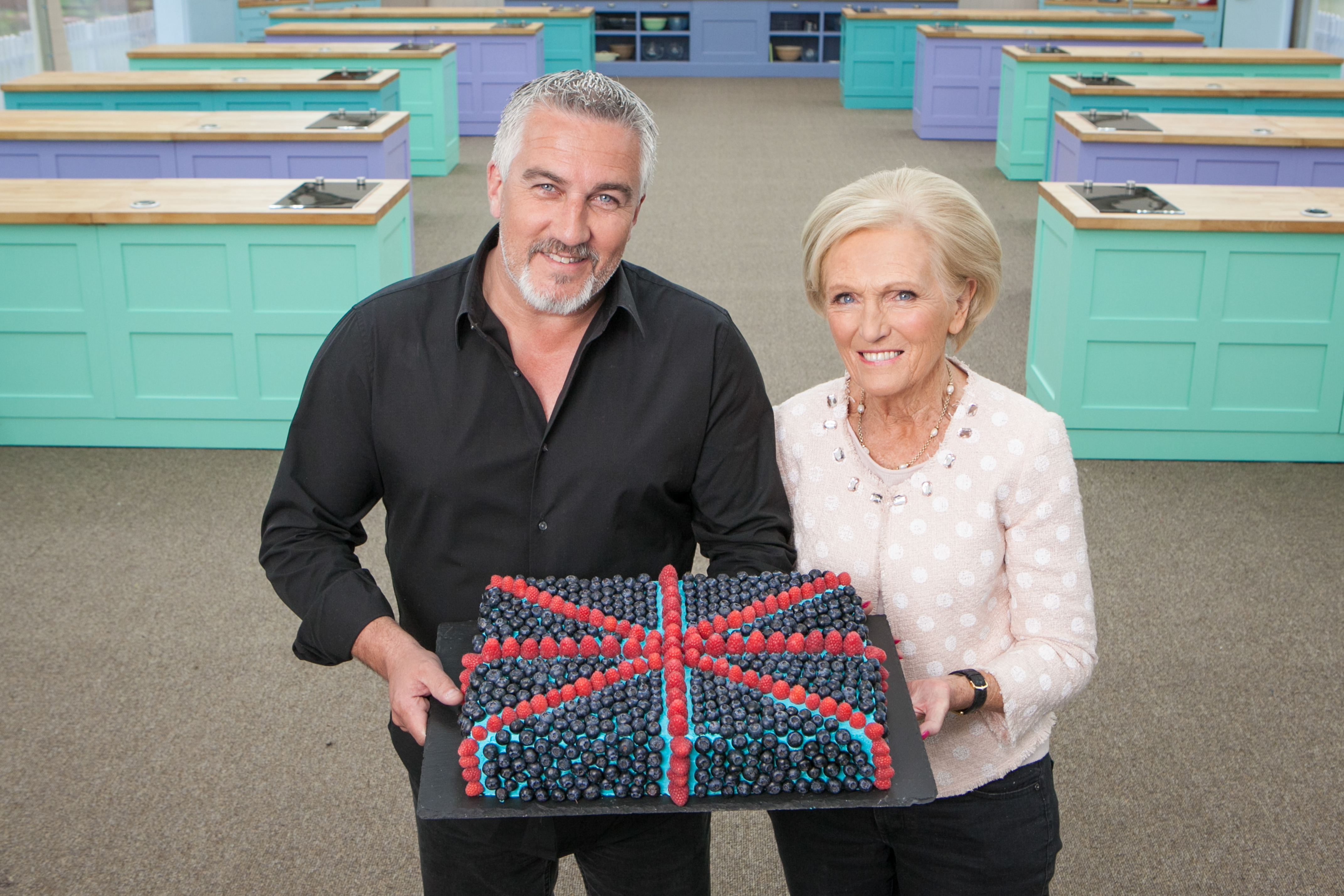 Paul with Mary Berry on The Great British Bake Off